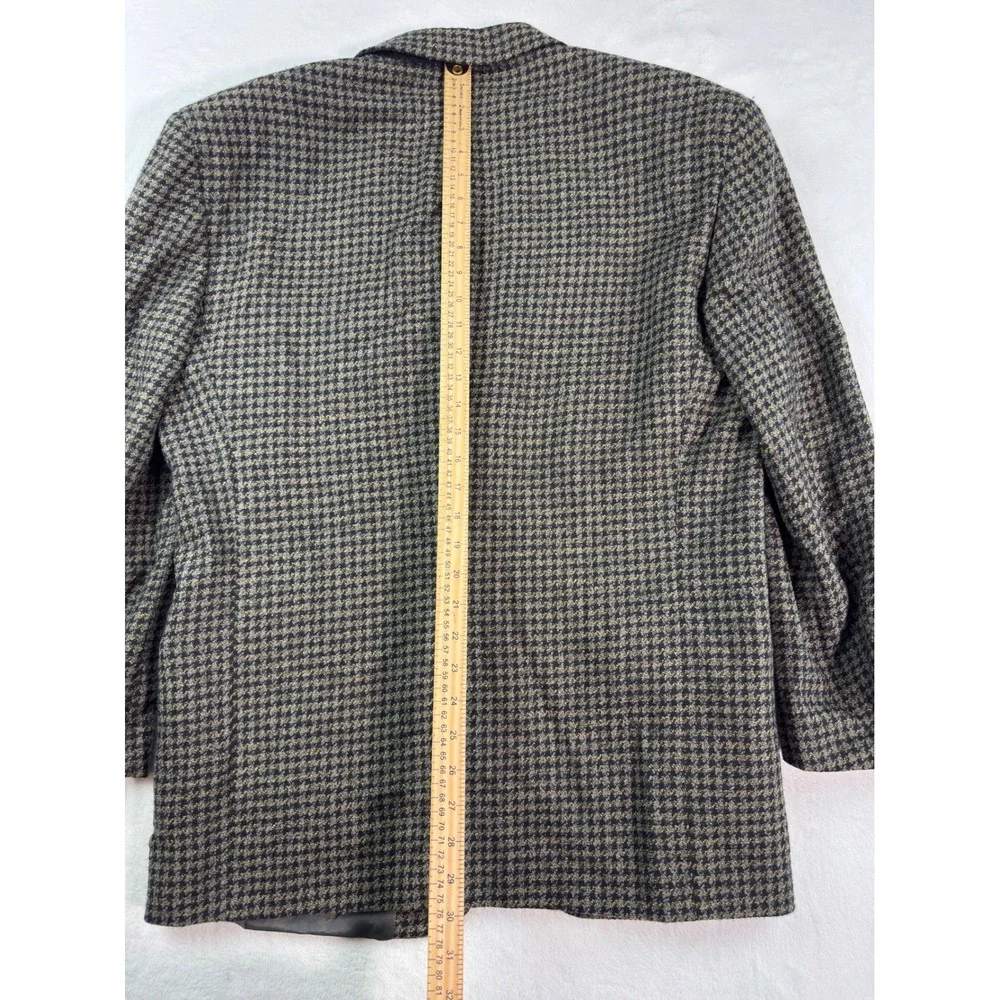 Andrew Fezza Gruppo GFT Mens Houndstooth Blazer Sport Coat Brown Olive 2 Button